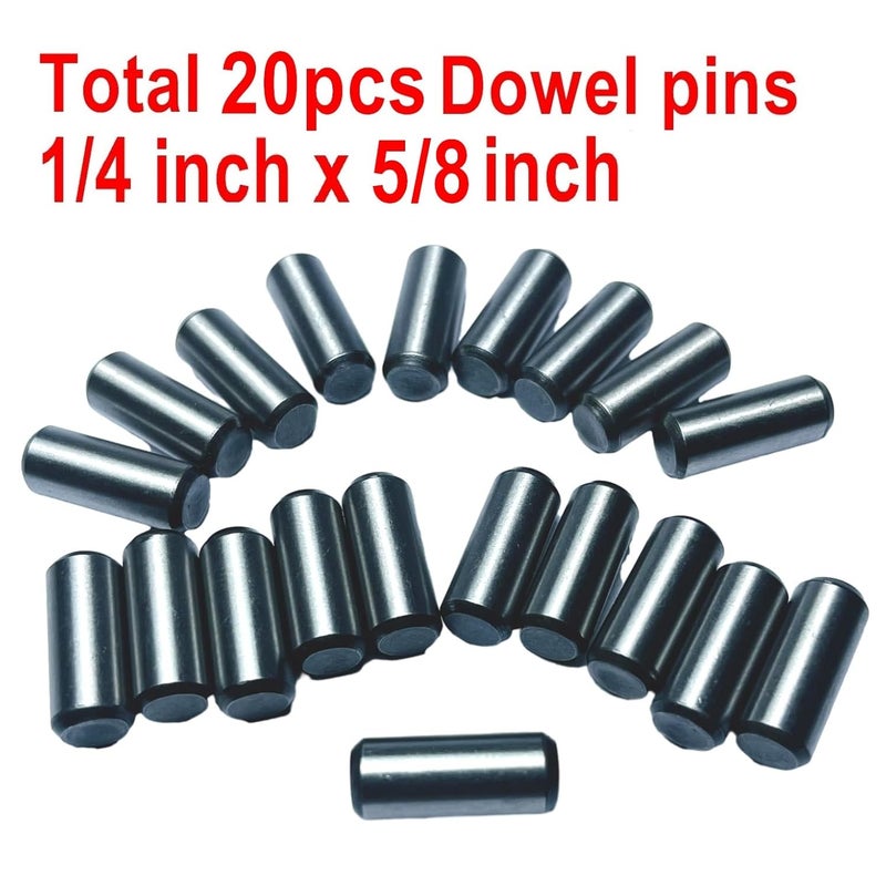 ZDingTech 20pcs 1/4 x 5/8 Dowel Pins,1/4 inch x 5/8 inch Metal Dowel pins Shelf Pegs 1/4,Support Shelves,Bearings Alloy Steel Wood Bunk Bed pegs - Image 2